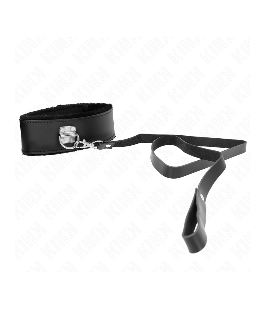 KINK - COLLANA CON CINTURA 116 CM CON CINTURINO IN PELLE NERA REGOLABILE 40-48 CM X 6 CM
