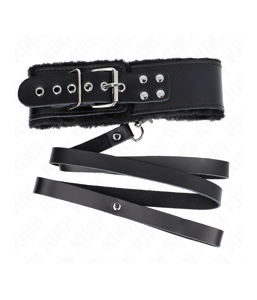 KINK - NECKLACE WITH BELT 116 CM WITH BLACK LEATHER STRAP ADJUSTABLE 40-48 CM X 6 CM