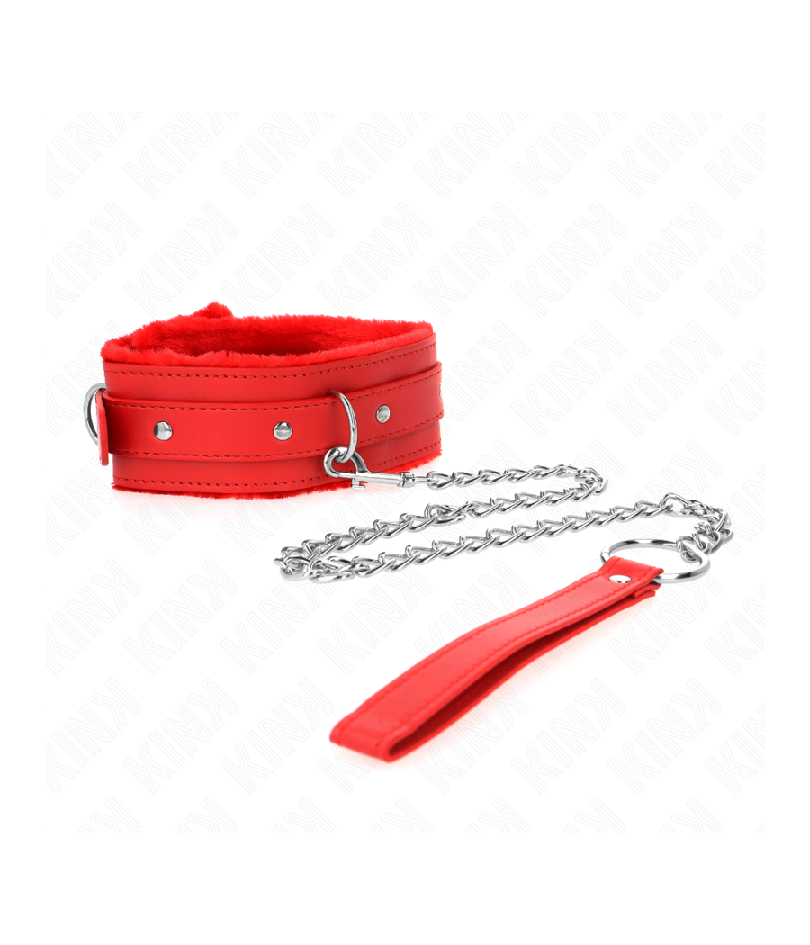 KINK - COLLAR CON CORREA 65 CM CON RESTRICCIONES ROJO AJUSTABLE 36-42 CM X 5.5 CM