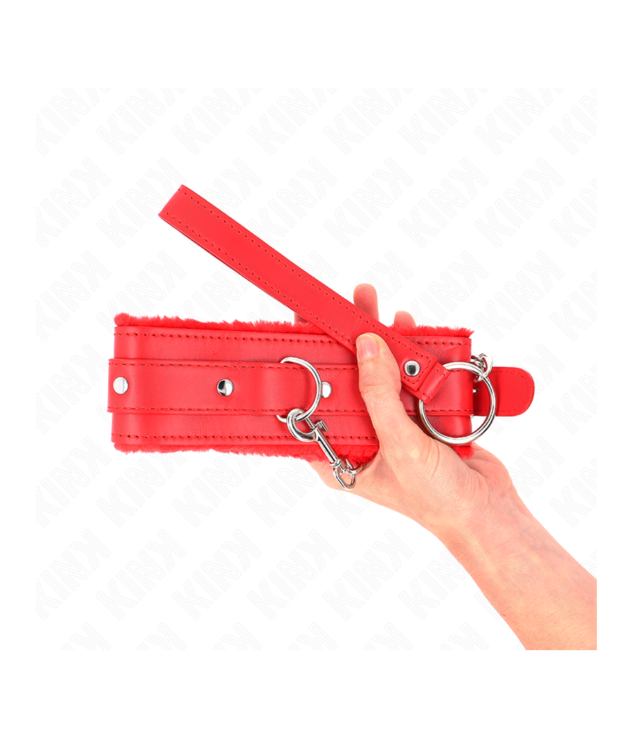 KINK - COLLARE CON GUINZAGLIO 65 CM CON RESTRIZIONI ROSSO 36-42 CM X 5,5 CM