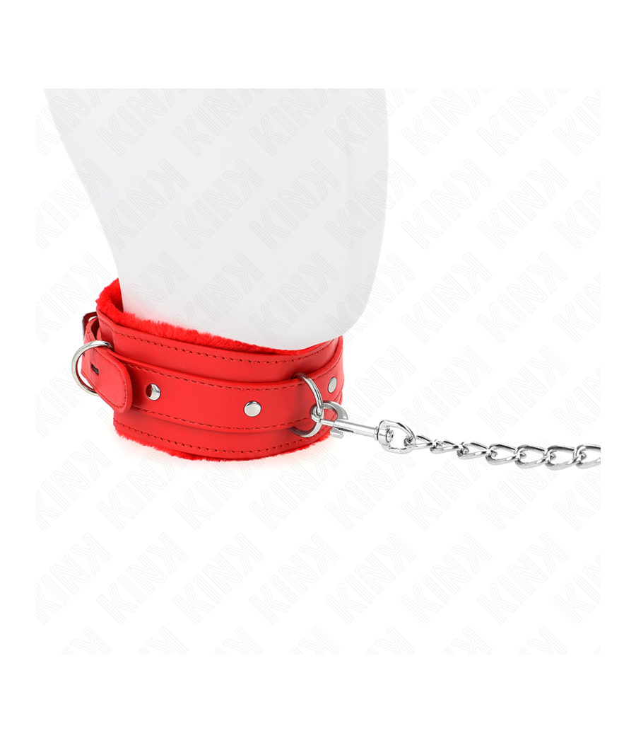 KINK - COLLARE CON GUINZAGLIO 65 CM CON RESTRIZIONI ROSSO 36-42 CM X 5,5 CM