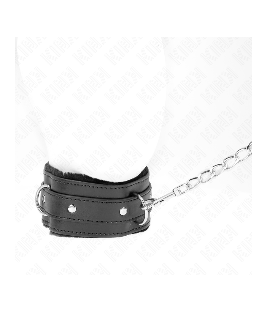 KINK - COLLAR WITH LEASH 65 CM WITH RESTRICTIONS BLACK 36-42 CM X 5.5 CM
