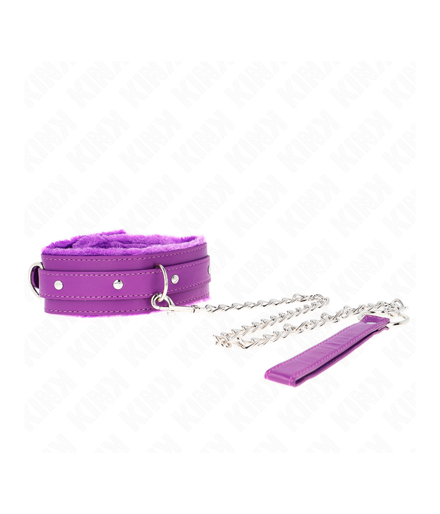 KINK - HALSBAND MIT LEINE 65 CM MIT EINSCHRÄNKUNGEN LILA 36-42 CM X 5,5 CM