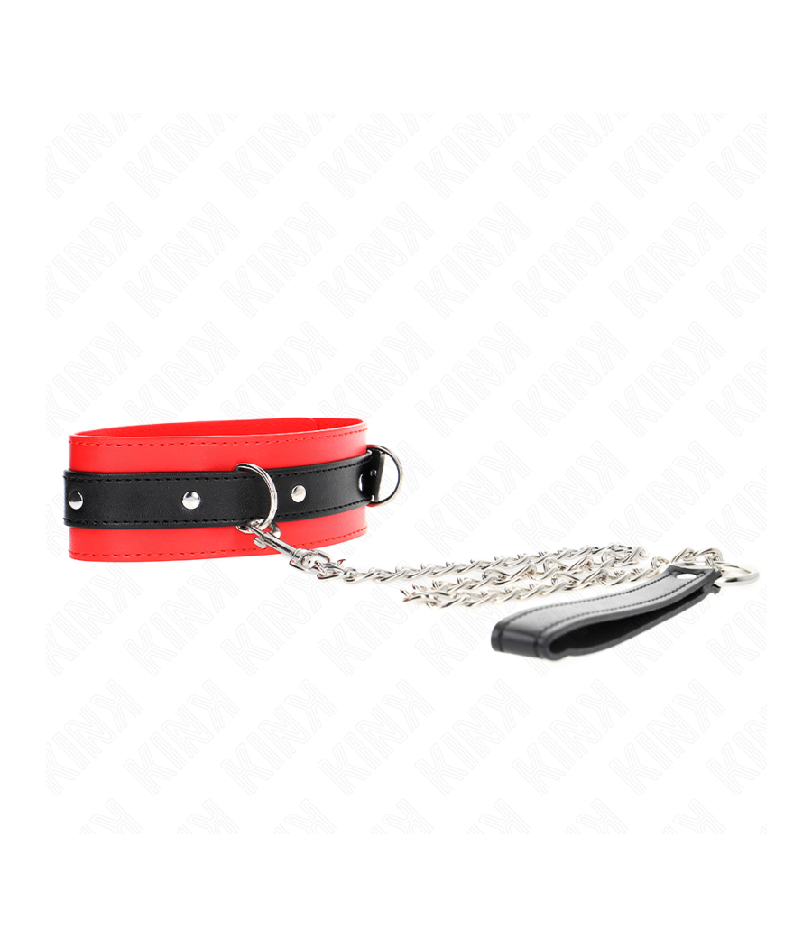 KINK - HALSBAND MIT GÜRTEL 65 CM MIT RIEMEN ROT 54 X 4,5 CM