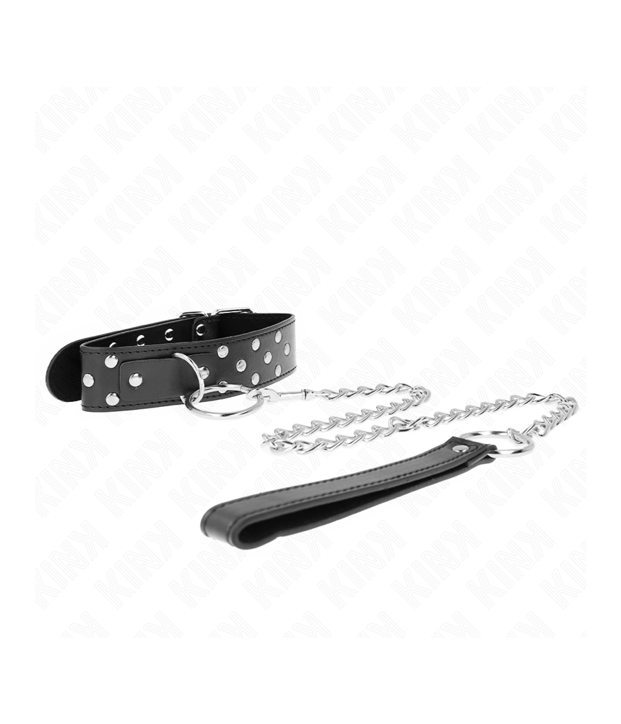 KINK - RING NIETEN BAND HALSKETTE MIT GÜRTEL 65 CM SCHWARZ VERSTELLBAR 36-50 CM X 3,8 CM