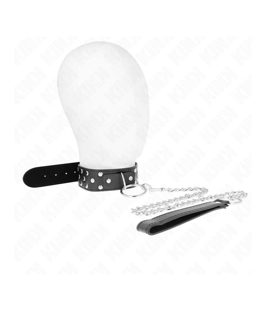 KINK - COLLANA CON CINTURINO AD ANELLO RIVETTO CON CINTURA 65 CM NERO REGOLABILE 36-50 CM X 3,8 CM