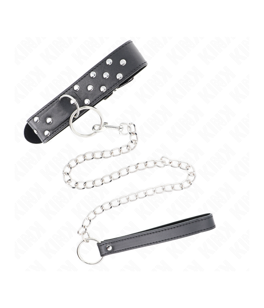 KINK - COLLAR CON CORREA 65 CM REMACHE ANILLA NEGRO AJUSTABLE 36-50 CM X 3.8 CM