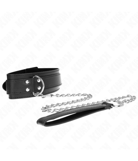 KINK - HALSKETTE MIT RIEMEN 65 CM SILBER SCHNALLEN VERSTELLBAR 33-46 CM X 5,5 CM