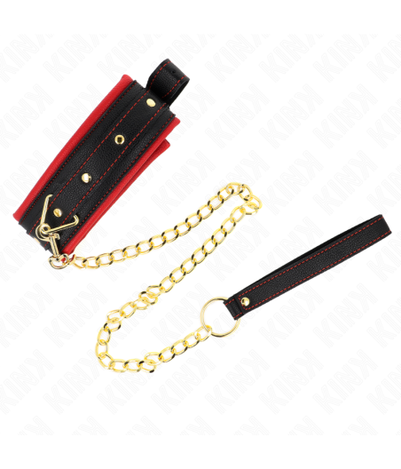 KINK - HALSBAND MIT LEINE AUS EINFACHER STOFF, VERSTELLBAR 33-48 CM X 5,7 CM