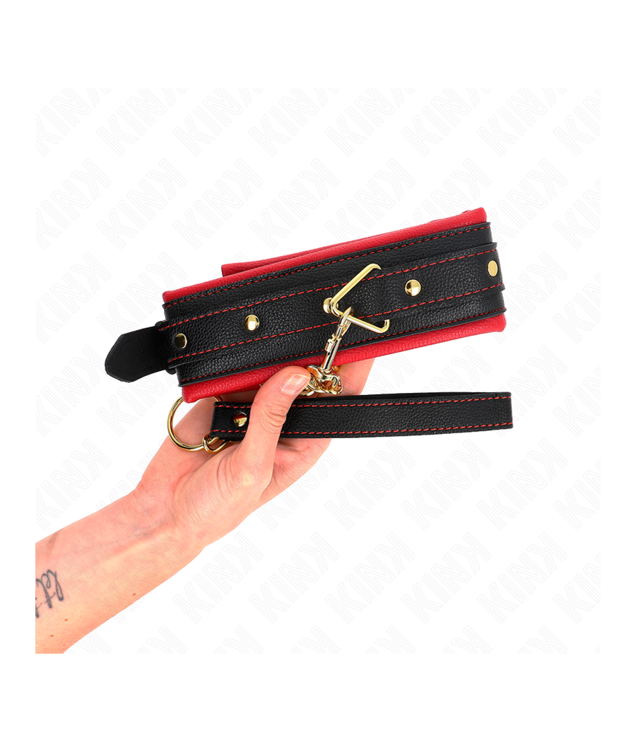 KINK - COLLIER AVEC LAISSE EN TISSU UNI AJUSTABLE 33-48 CM X 5,7 CM