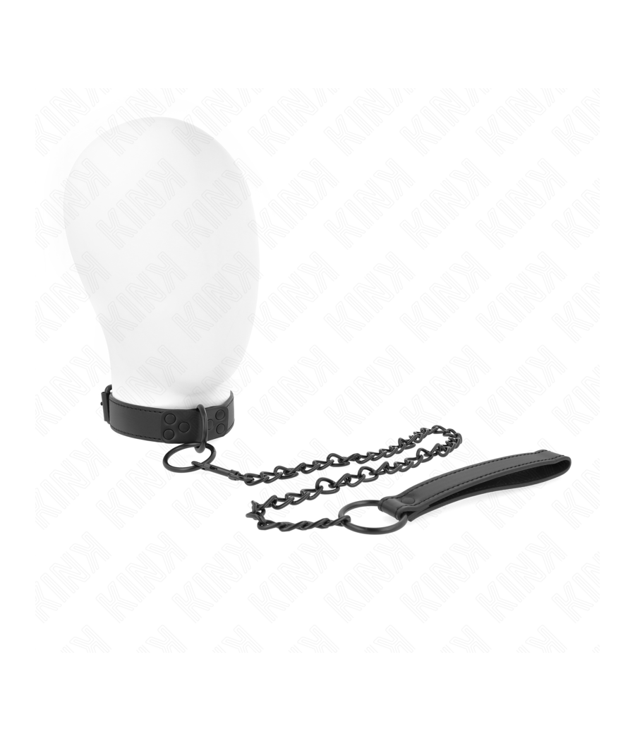 KINK - COLLAR WITH DARK LEASH 65 CM ADJUSTABLE 37-54 CM X 3 CM