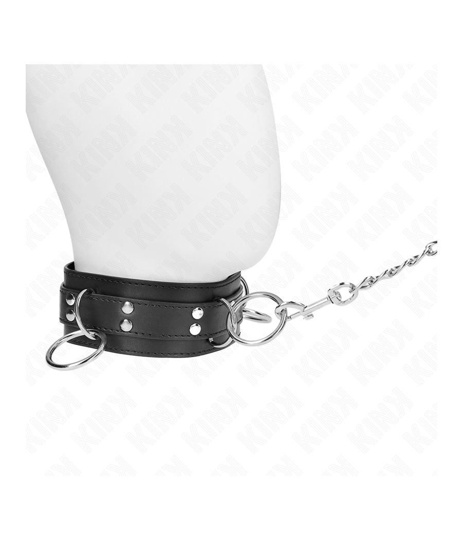 KINK - COLLAR CON CORREA 80 CM ESCLAVITUD 3 ANILLOS 53 X 5 CM