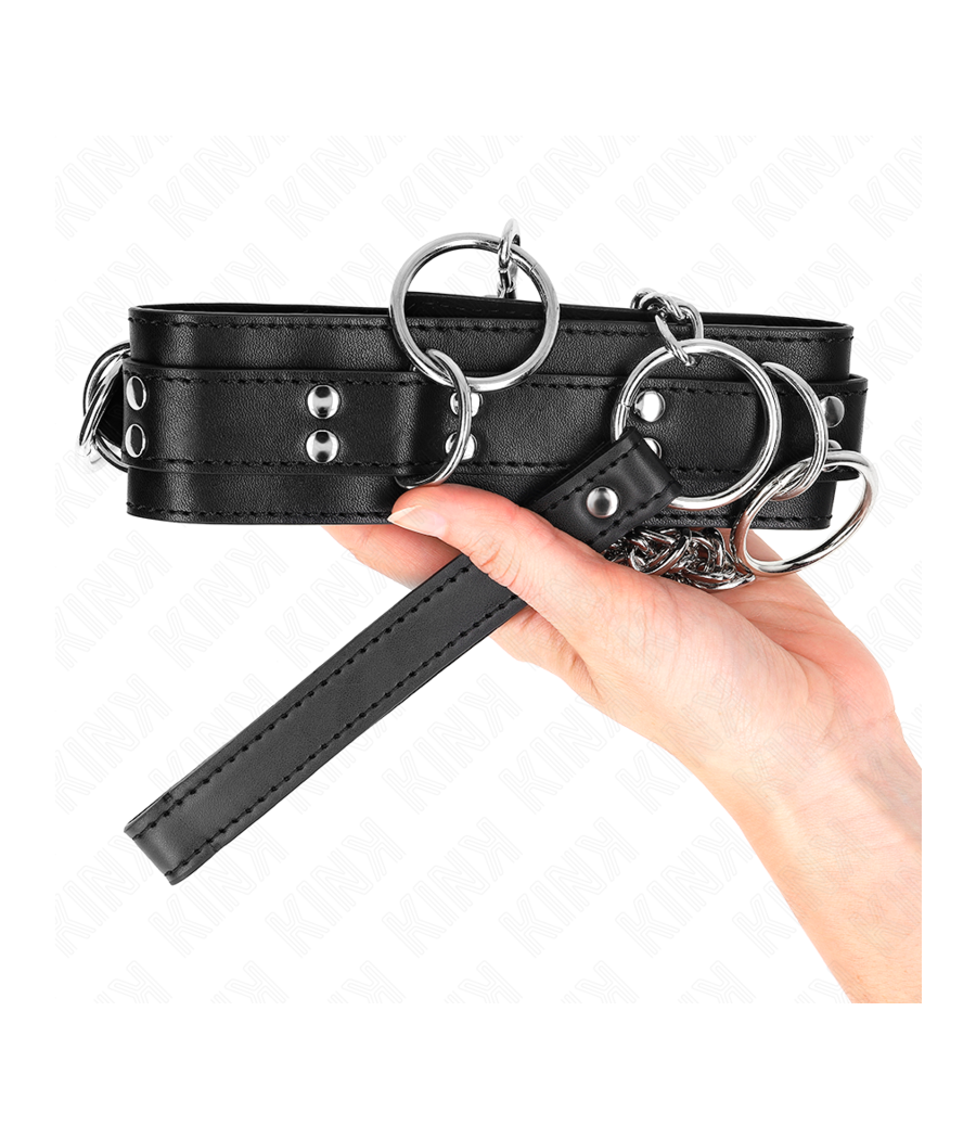 KINK - COLLANA SCHIAVITÙ 3 ANELLI CON CINTURINO 80 CM 53 X 5 CM