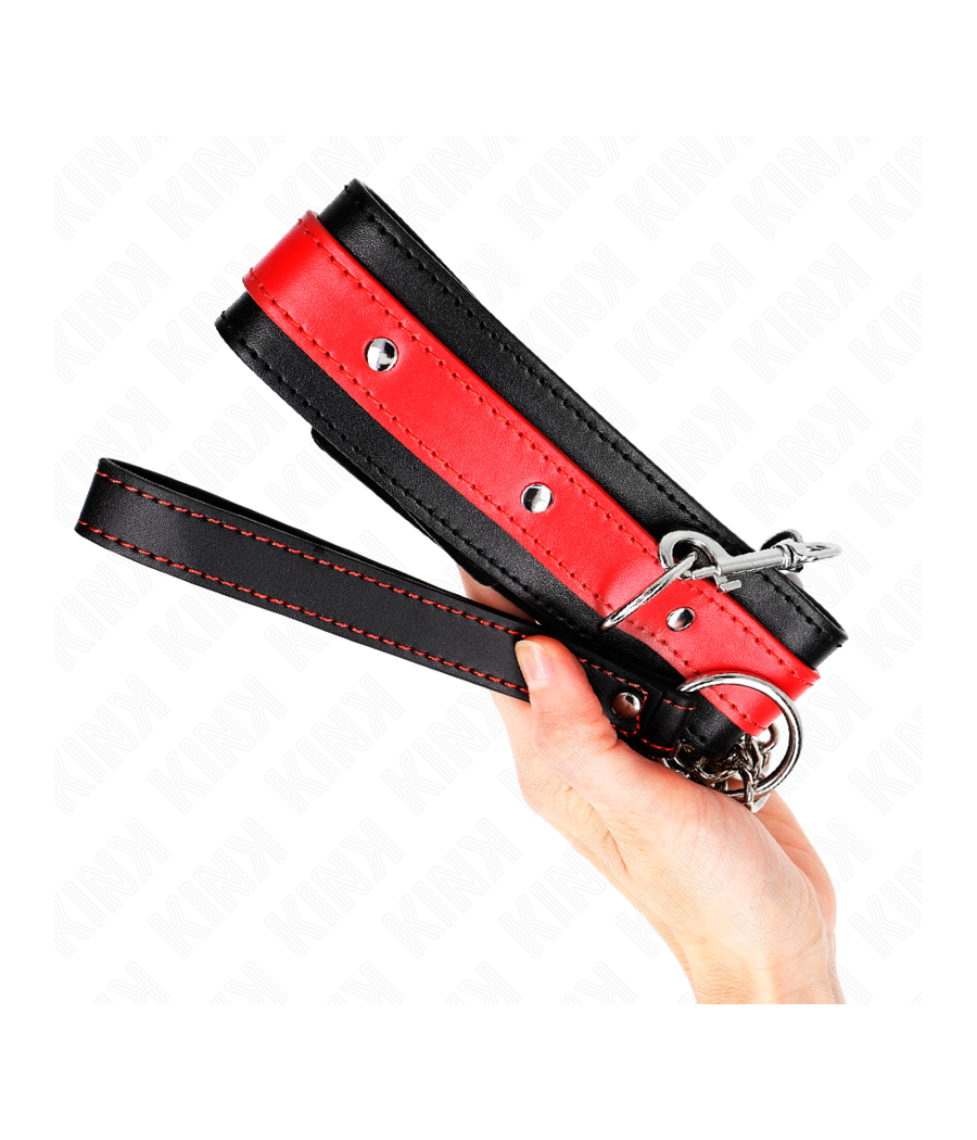 KINK - HALSKETTE MIT ROTEM BAND 65 CM VERSTELLBAR 36-43 CM X 5 CM