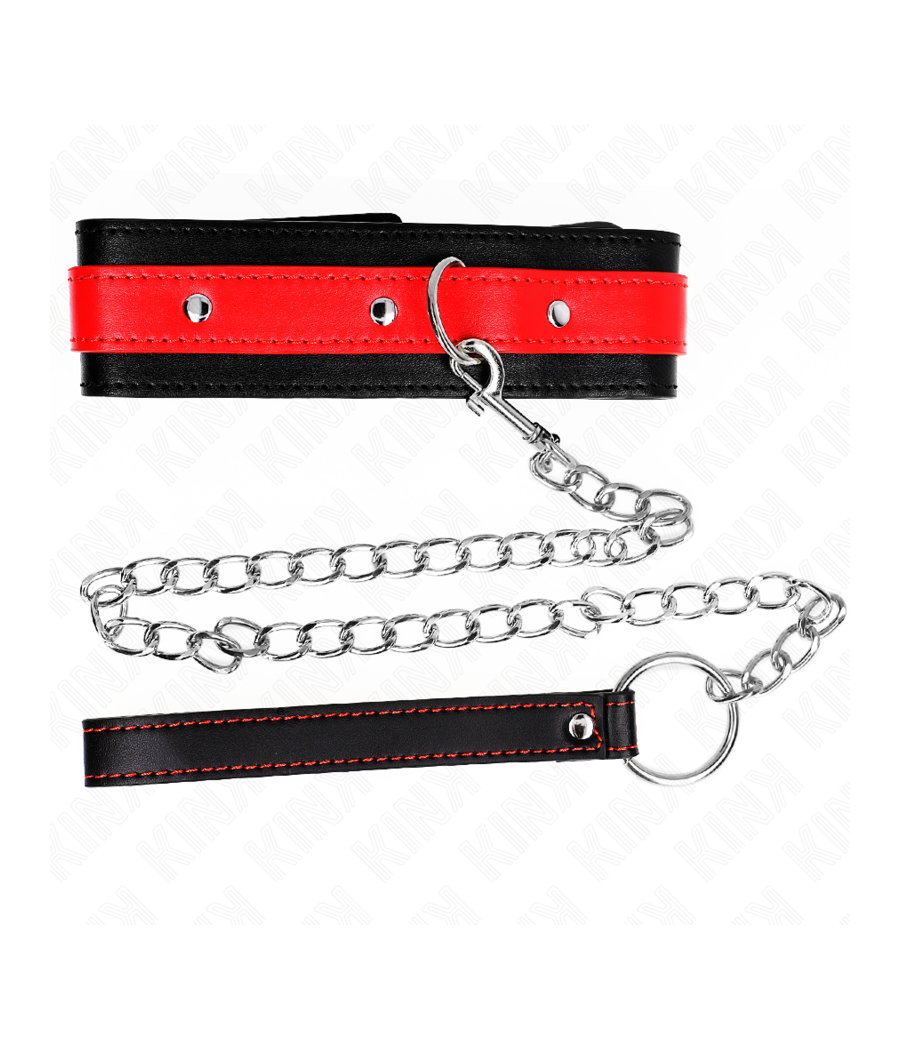 KINK - HALSKETTE MIT ROTEM BAND 65 CM VERSTELLBAR 36-43 CM X 5 CM