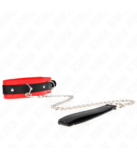 KINK - BASIC MODEL COLLAR WITH LEASH 65 CM MODEL 3 RED 53 X 5 CM