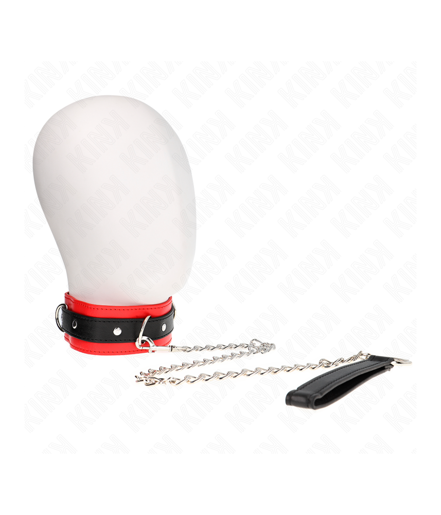 KINK - BASIC MODEL COLLAR WITH LEASH 65 CM MODEL 3 RED 53 X 5 CM