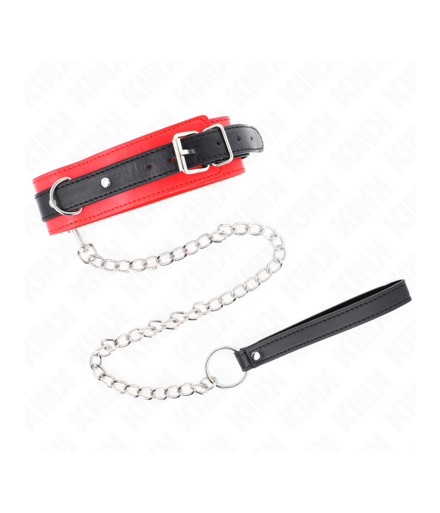 KINK - COLLIER MODÈLE BASIC AVEC LAISSE 65 CM MODÈLE 3 ROUGE 53 X 5 CM