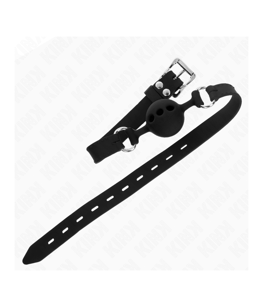 KINK - FULL SILICONE GAG 55 x 2 CM WITH 4 CM BALL SIZE S BLACK ADJUSTABLE 35-51 CM