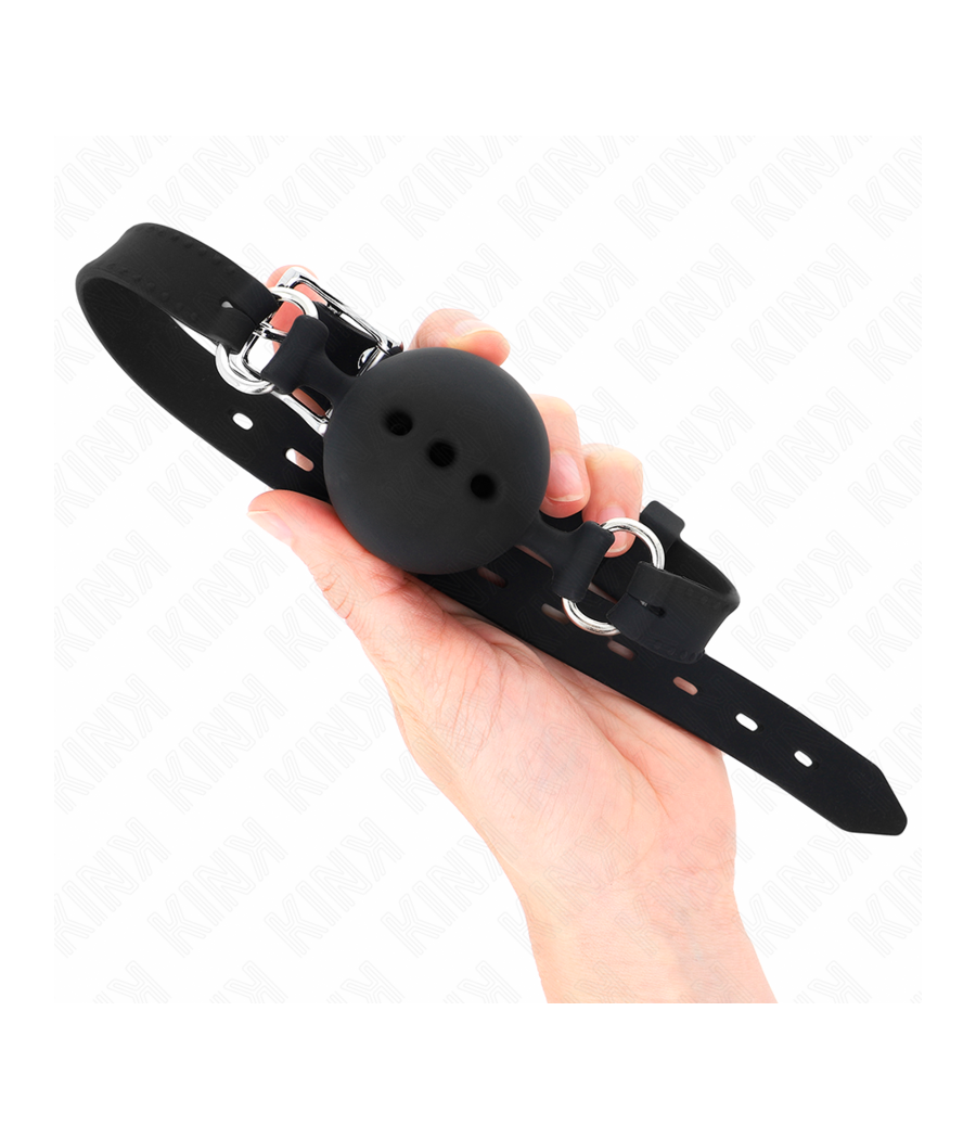 KINK - VOLLSILIKON-KLAPPEN 55 x 2 CM MIT 4,5 CM KUGEL GRÖSSE M SCHWARZ VERSTELLBAR 35-51 CM