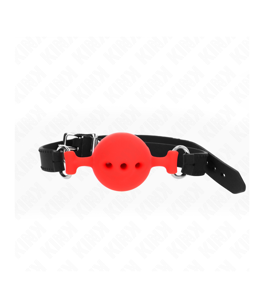 KINK - BAG ENTIER EN SILICONE 55 x 2 CM AVEC BOULE DE 4,5 CM TAILLE M ROUGE AJUSTABLE 35-51 CM
