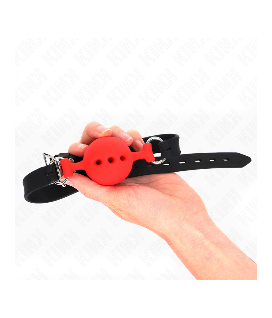 KINK - BAG ENTIER EN SILICONE 55 x 2 CM AVEC BOULE DE 4,5 CM TAILLE M ROUGE AJUSTABLE 35-51 CM