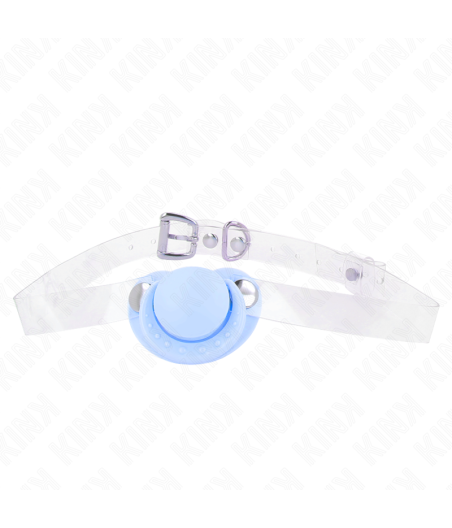 KINK - MORDAÇA EM FORMA DE CHUPETA AZUL CLARO 5,5 x 4 CM AJUSTÁVEL 43-60 CM