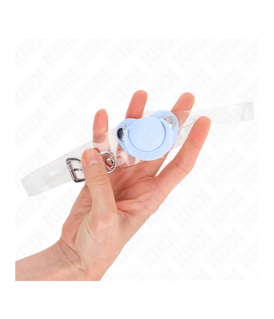 KINK - LIGHT BLUE PACIFIER SHAPED GAG 5.5 x 4 CM ADJUSTABLE 43-60 CM