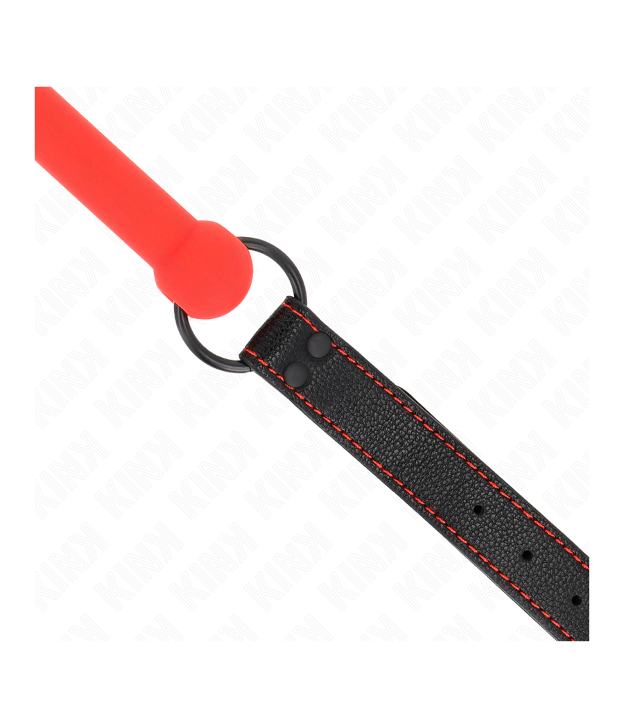 KINK - BONE GAG CON CINTURINO IN SIMILPELLE ROSSO REGOLABILE 41-57 CM