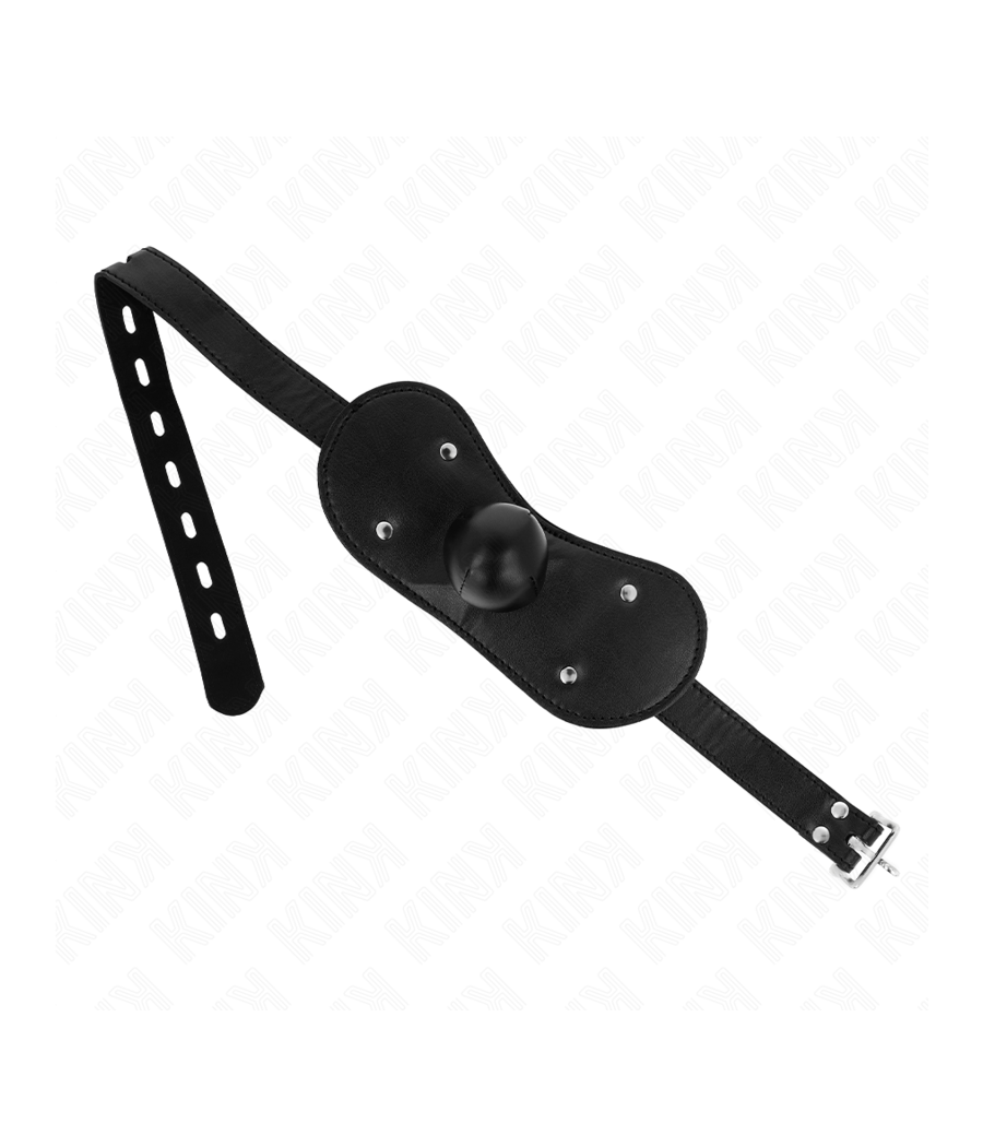 KINK - MASQUE BOUCLES BALL GAG AVEC SERRURE RÉGLABLE 42-60 CM