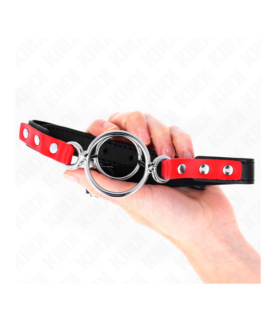 KINK - GAG AVEC PLUSIEURS O-RINGS 4 / 4,8 CM ROUGE 38 X 56 CM