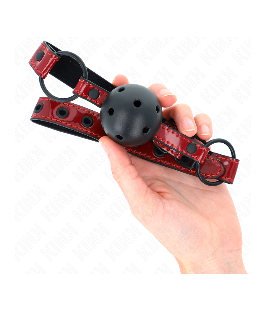 KINK - SHINY LEATHERETTE BALL 4.5 CM GAG 63.5 X 2 CM ADJUSTABLE 41 X 59 CM