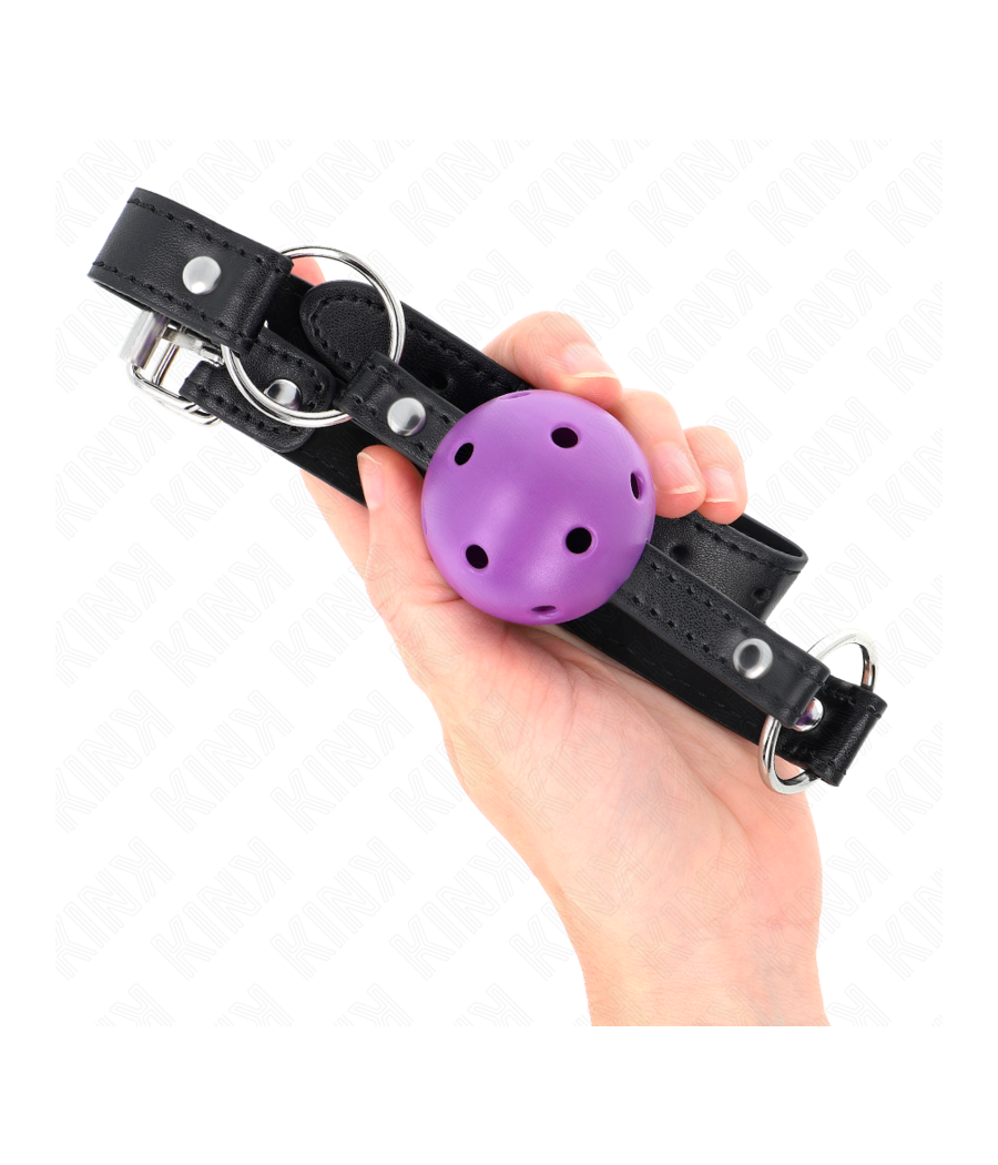 KINK - MORDAZA DE BOLA 4.5 CM MORADO DURA HUECA 63.5 X 2 CM