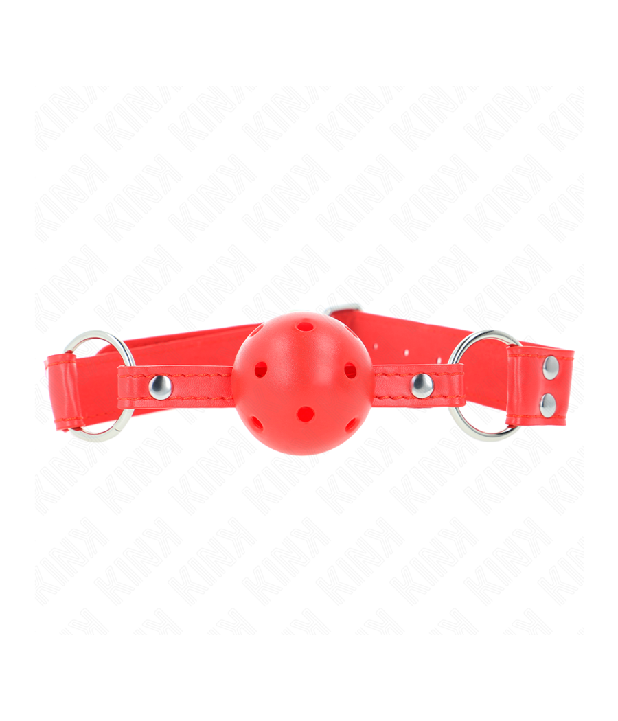 KINK - MORDAZA DE BOLA 4.5 CM DURA HUECA ROJO COMPLETA 62 x 2 CM