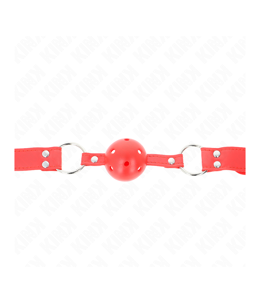 KINK - MORDAZA DE BOLA 4.5 CM DURA HUECA ROJO COMPLETA 62 x 2 CM