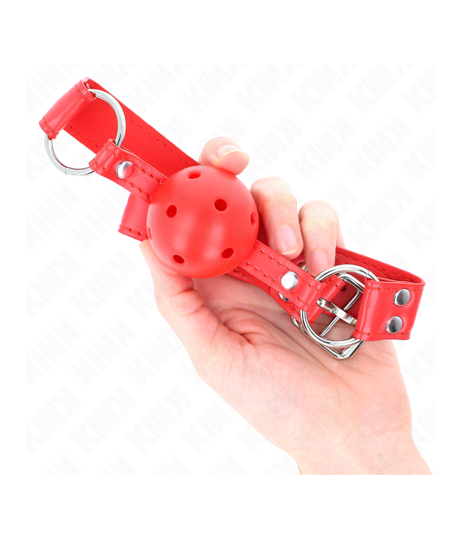 KINK - COMPLETE RED HOLLOW HARD BALL GAG 62 x 2 CM