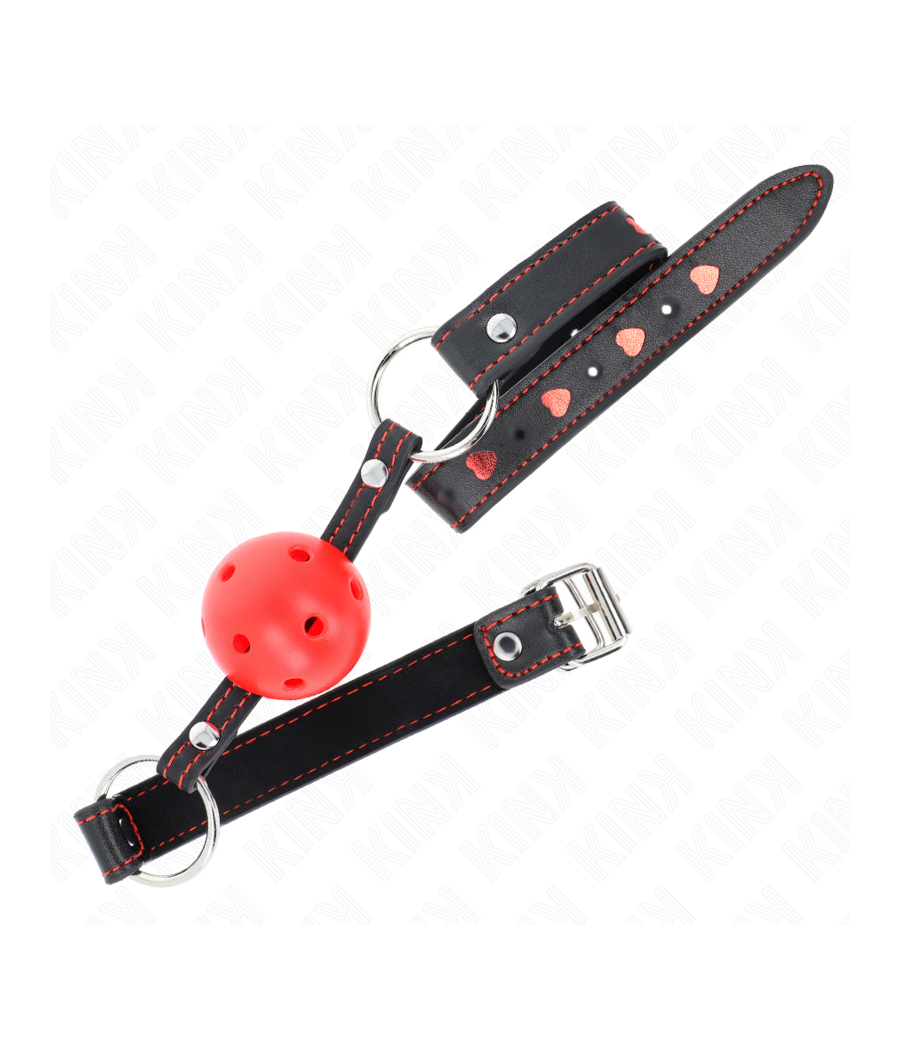 KINK - MORDAZA DE BOLA 4.5 CM ROJA DURA HUECA MODELO 2 65 x 2.5 CM