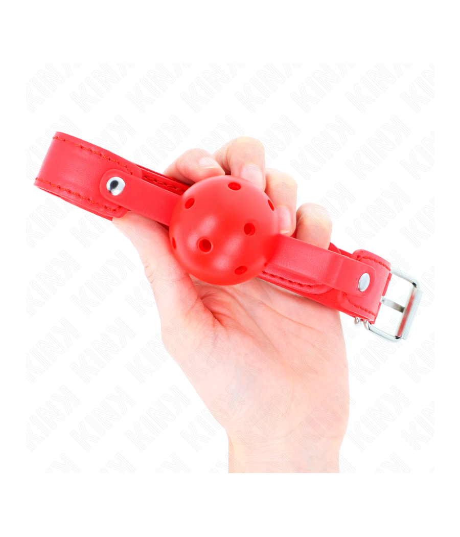 KINK - MORDAZA DE BOLA 4.5 CM TRANSPIRABLE ROJO 65 x 2.5 CM