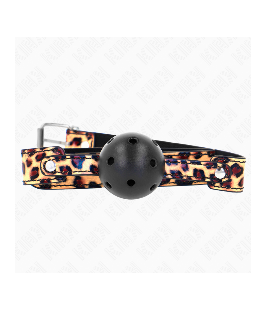 KINK - MORDAZA DE BOLA 4.5 CM TRANSPIRABLE LEOPARDO 65 x 2.5 CM