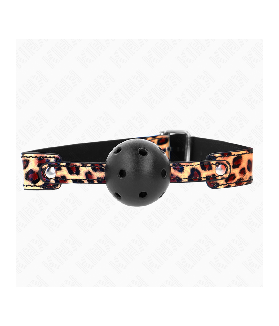 KINK - MORDAZA DE BOLA 4.5 CM TRANSPIRABLE LEOPARDO 65 x 2.5 CM
