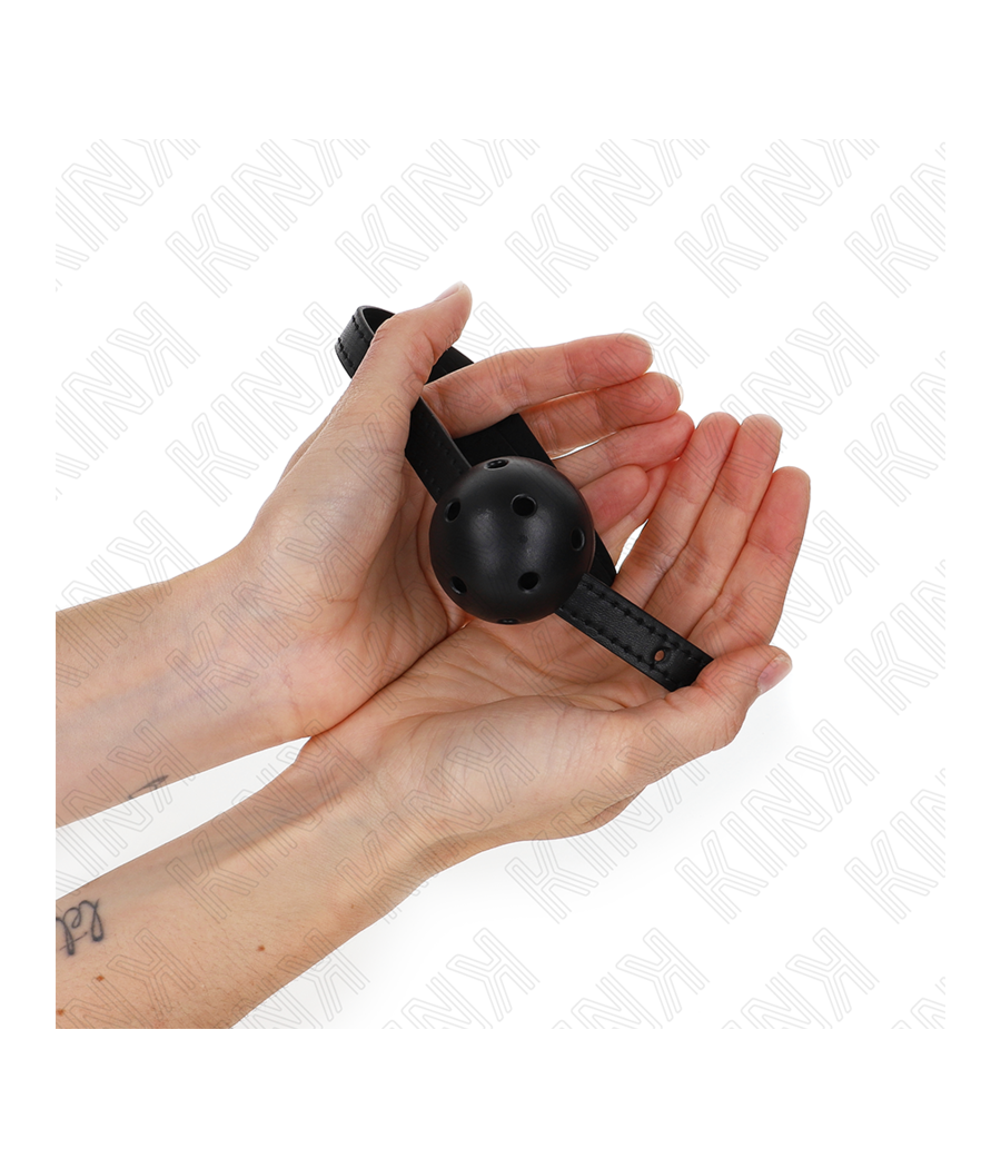 KINK - SIMPLICITY SCHWARZER ATMUNGSAKTIVER BALL 4,5 CM GAG 62 x 1,5 CM