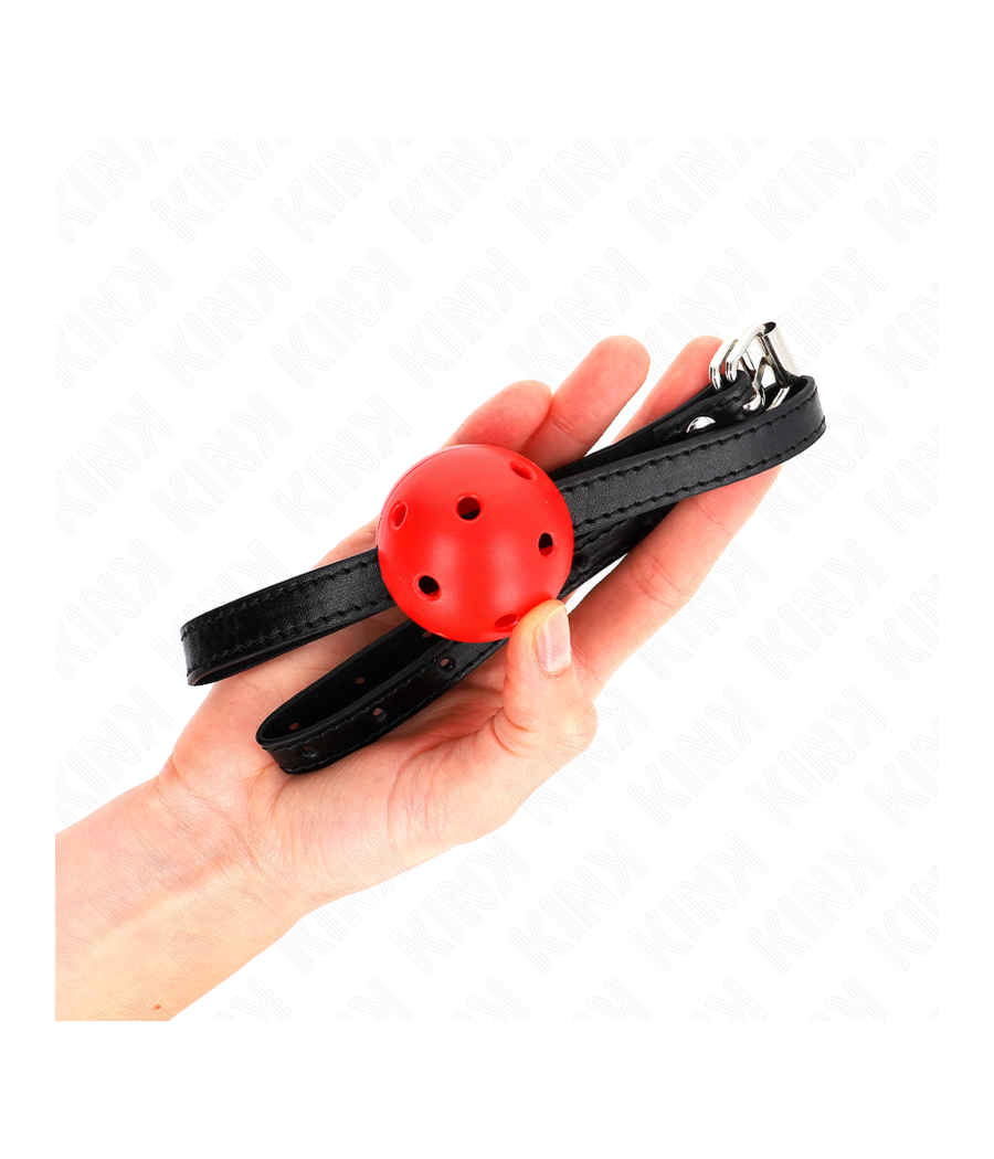 KINK - BÂILLON À BOULE SIMPLICITÉ ROUGE RESPIRANT 4,5 CM 62 x 1,5 CM