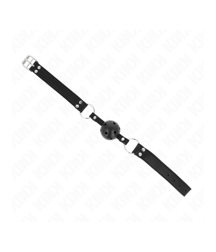 KINK - MORDAZA DE BOLA 4 CM TRANSPIRABLE CON DOBLE REMACHE MODELO 1 NEGRO 62 x 2.5 CM AJUSTABLE 42-58 CM