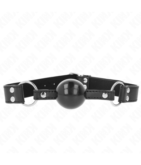 KINK - MORDAZA DE BOLA 4 CM SUAVE Y SÓLIDA CON CORREA DE POLIPIEL 62 x 2.5 CM AJUSTABLE 42-58 CM