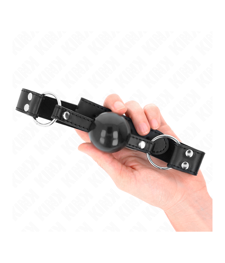 KINK - SOFT AND SOLID BALL 4 CM GAG WITH LEATHERETTE STRAP 62 x 2.5 CM ADJUSTABLE 42-58 CM
