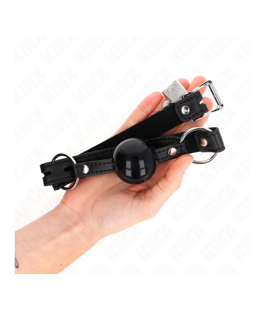 KINK - MORDAZA DE BOLA 4 CM TPE CON CANDADO NEGRO 60 x 2 CM