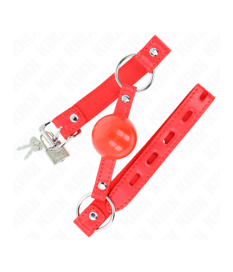 KINK - MORDAÇA BOLA TPE 4 CM COM FECHADURA ROJO 60 x 2 CM