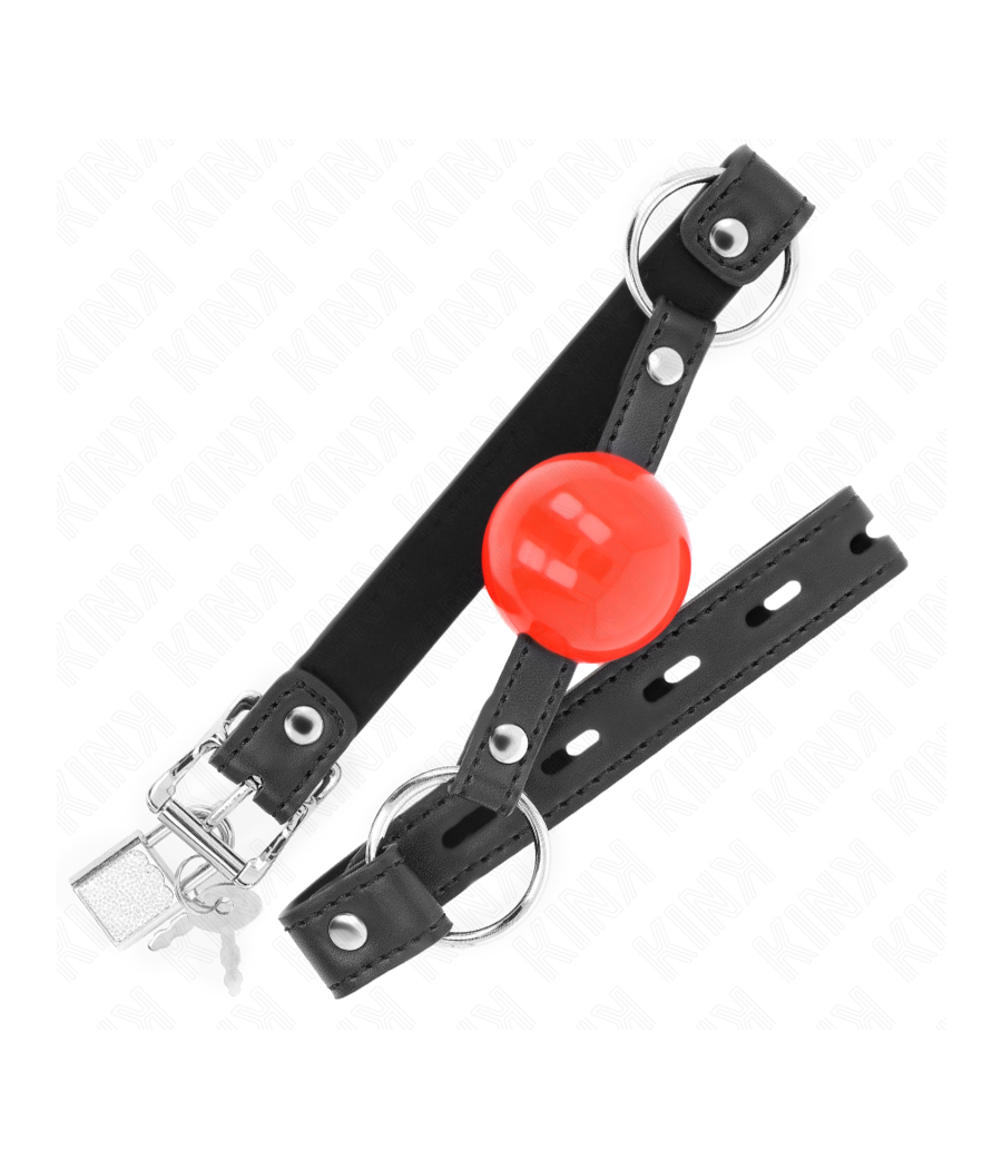 KINK - BALL 4 CM GAG WITH LOCK RED BALL BLACK STRAP 60 x 2 CM