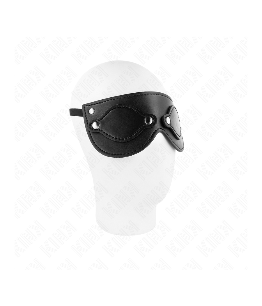 KINK - LEATHERETTE MASK WITH DETACHABLE EYE COVERS 22 x 9 CM