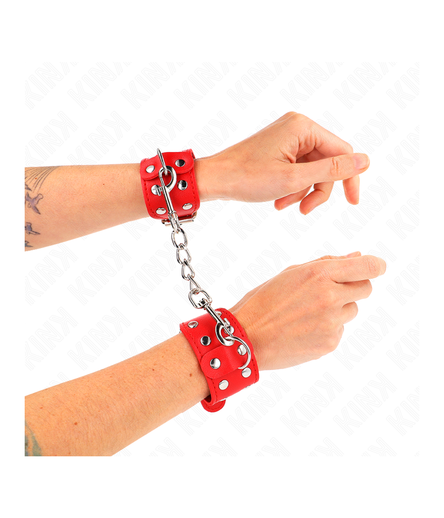 KINK - ARMBÄNDER MIT DOPPELTER REIHE VERSTELLBARER NIETEN ROT